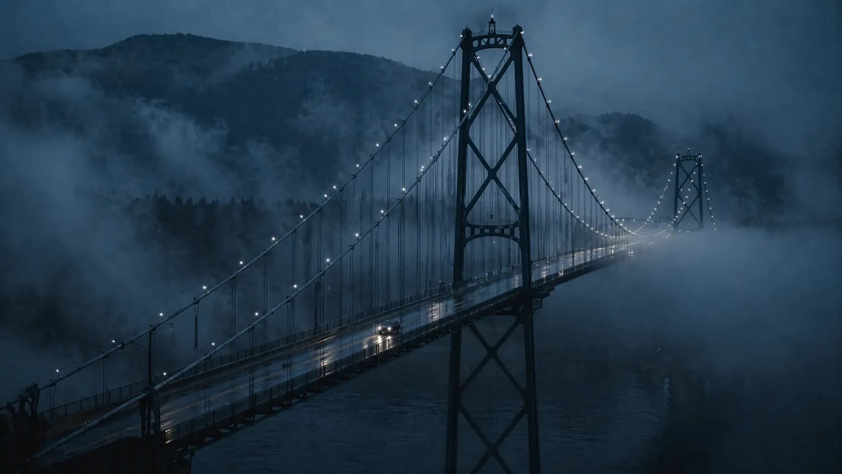 Second Narrows at dusk.