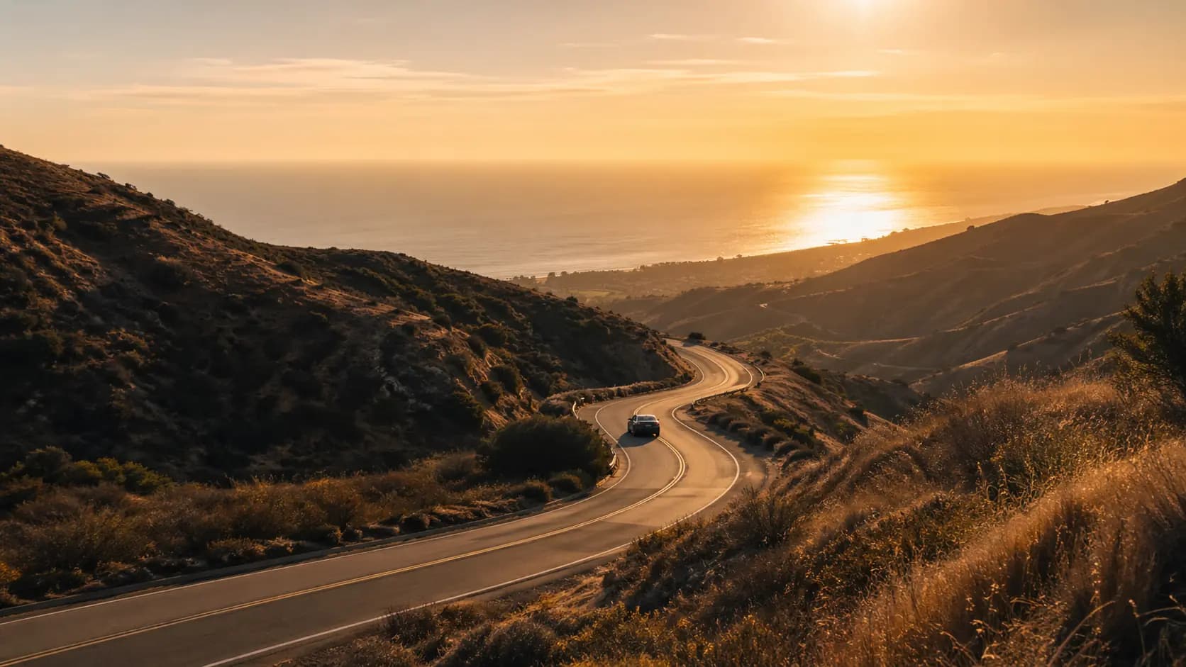 Malibu Canyon at golden hour.